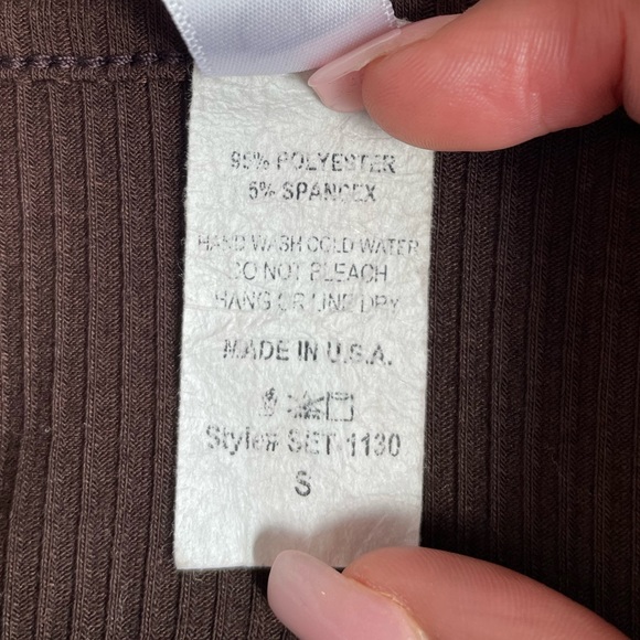 Two Piece Chocolate Ribbed Set - Picture 2 of 5